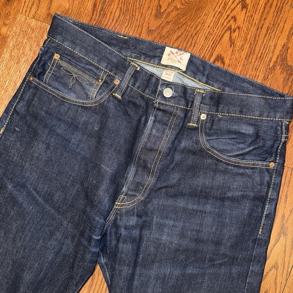 Double RL RRL Ralph Lauren Japanese Woven Selvedge Jeans Straight Fit Mens 34x32 - Picture 3 of 9